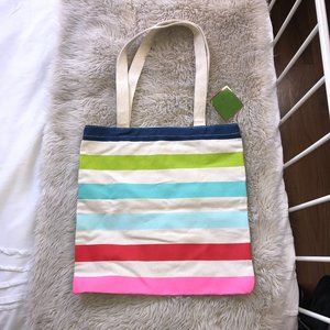 Kate Spade New York Canvas Candy Stripe Tote Bag with Interior Pocket